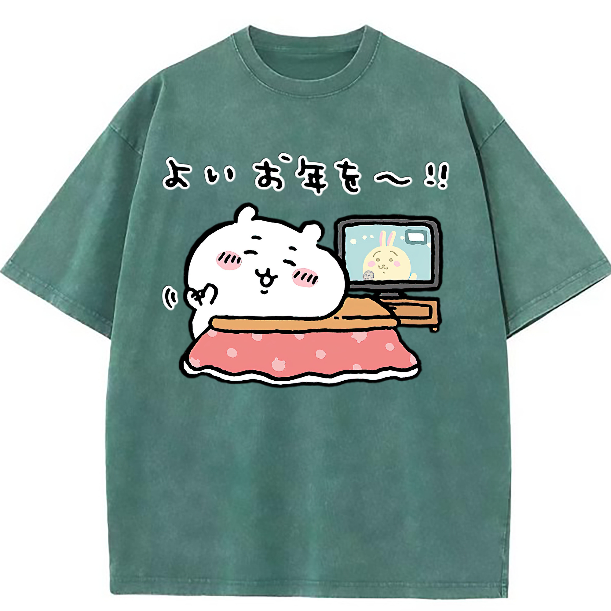 （画像用） ちいかわ ちいかわ Chii-kawa chiikawa 綿100% ヴィンテージ風 半袖Tシャツ（フロントプリント）